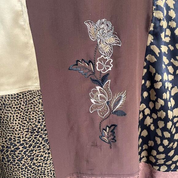 Vintage black/brown patchwork button down - Picture 2 of 6